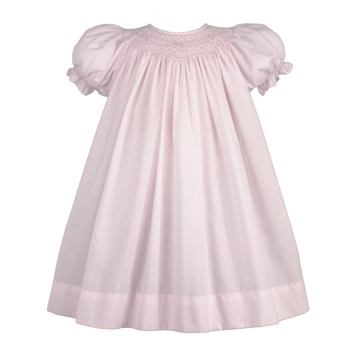 Bishop Smocked Daygown with Pearls: Pink / 6 Month