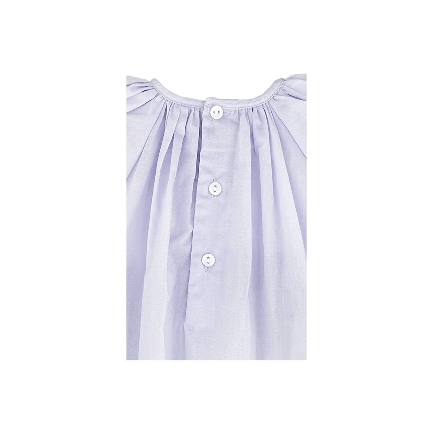 Petit Ami Daygown with Raglan Sleeves and Embroidered Hem: Lavender / 6 Month