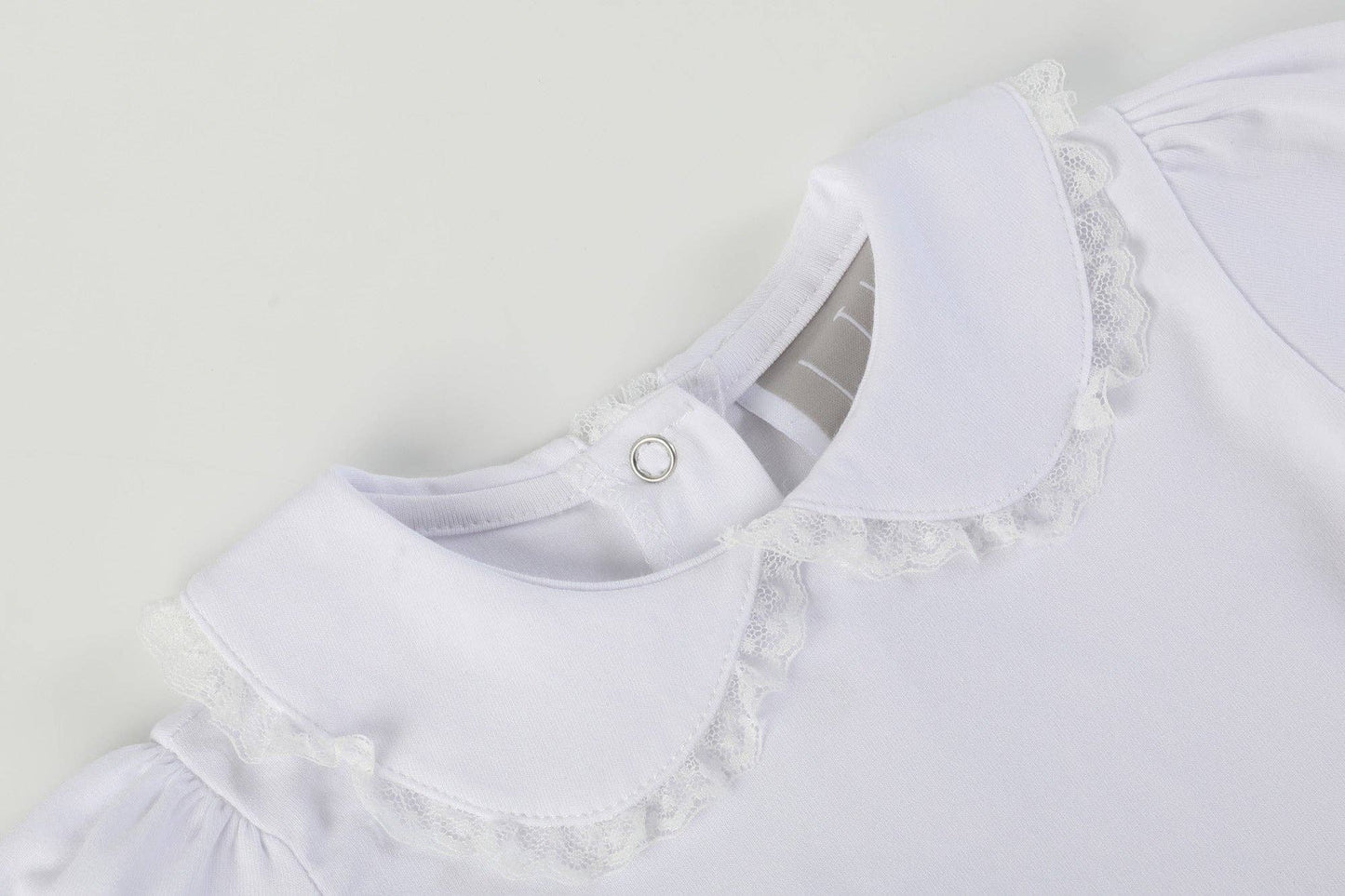 Lil Cactus White Lace Collared Girls Long Sleeve Bodysuit Romper: 18-24M