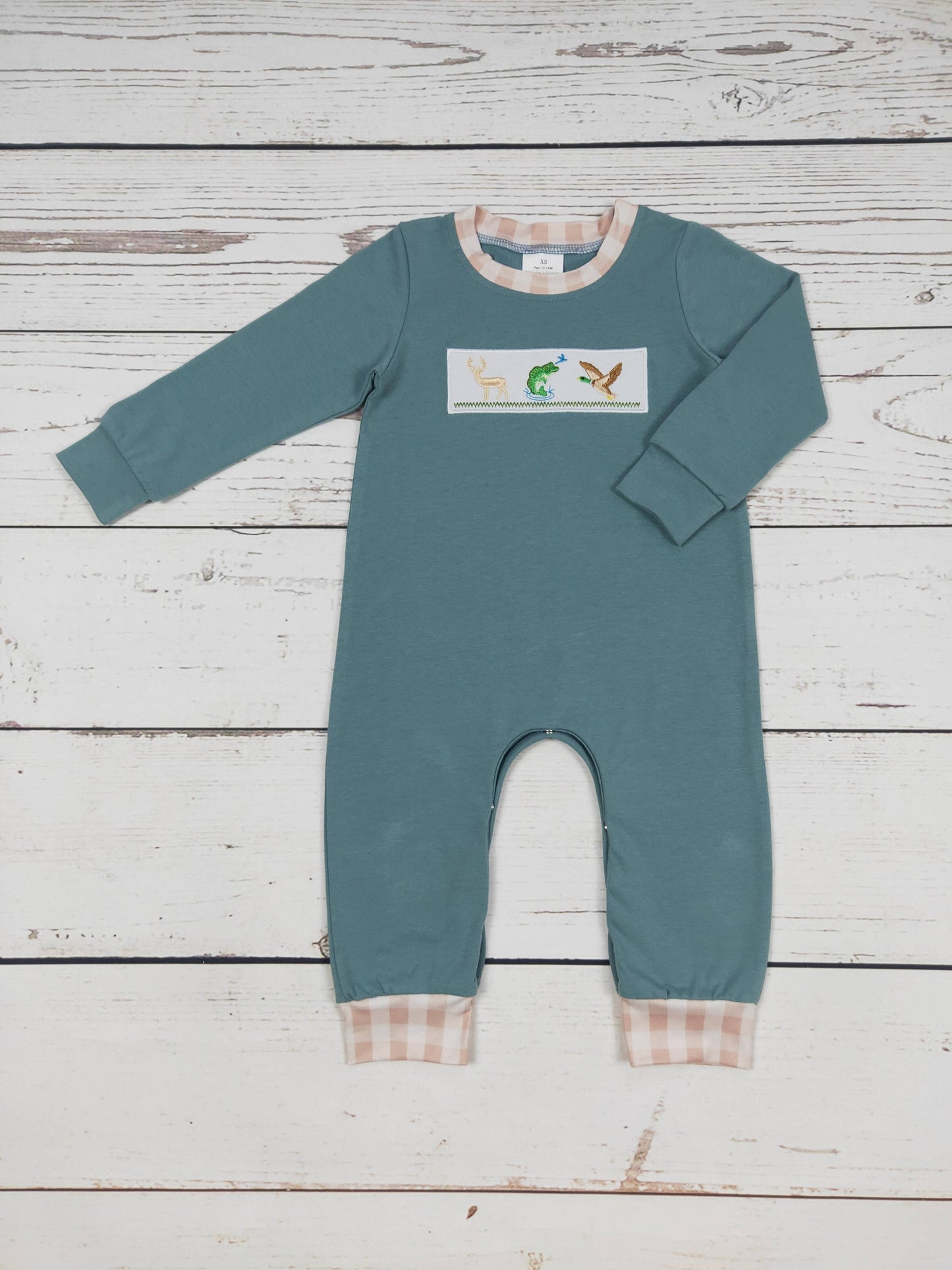sassy kids palace - Hunting Appliqué Boy Romper