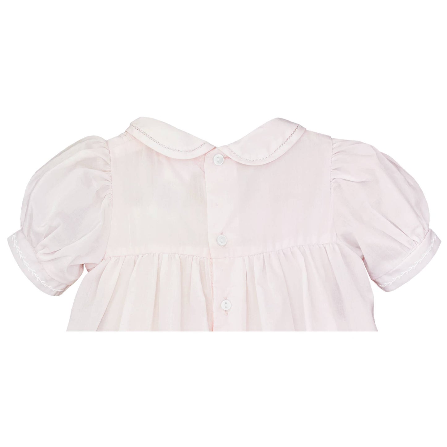 Petit Ami Dress with Pintucks and Featherstitching: 6 Month
