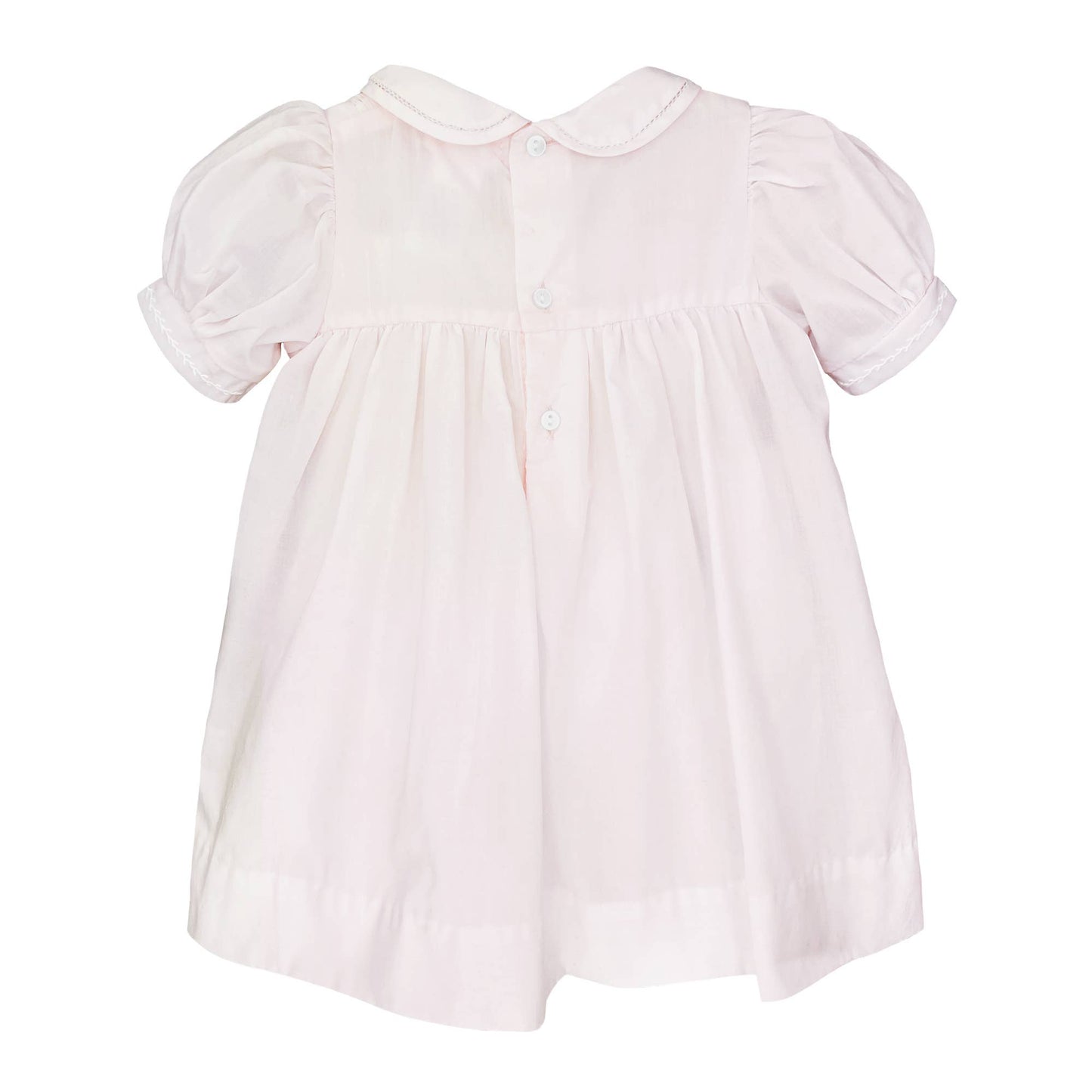 Petit Ami Dress with Pintucks and Featherstitching: 9 Month