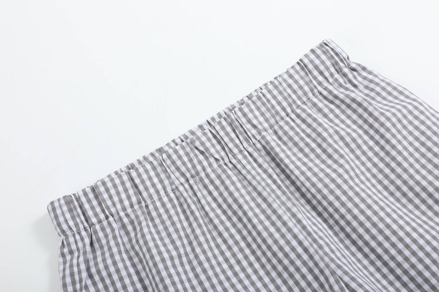 Lil Cactus - Blue Tractor Smocked Shirt and Gray Shorts Set