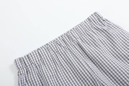 Lil Cactus - Blue Tractor Smocked Shirt and Gray Shorts Set