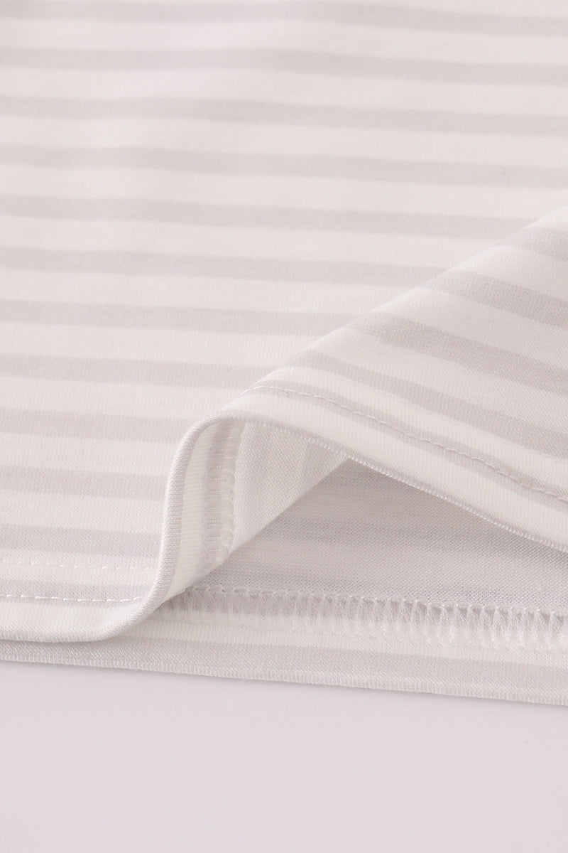 Sage fish French Knot Stripe Pajama Set