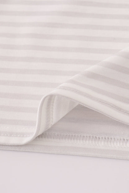 Sage fish French Knot Stripe Pajama Set