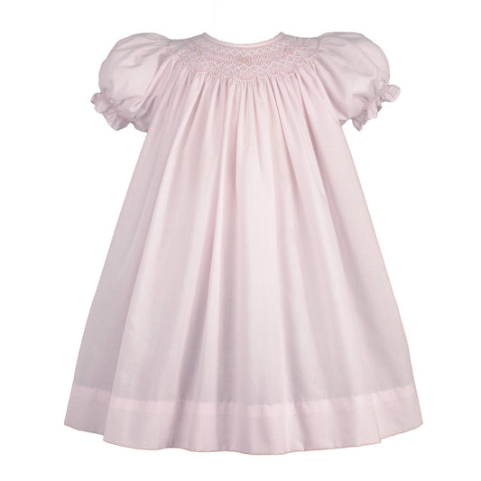 Bishop Smocked Daygown with Pearls: Pink / 3 Month