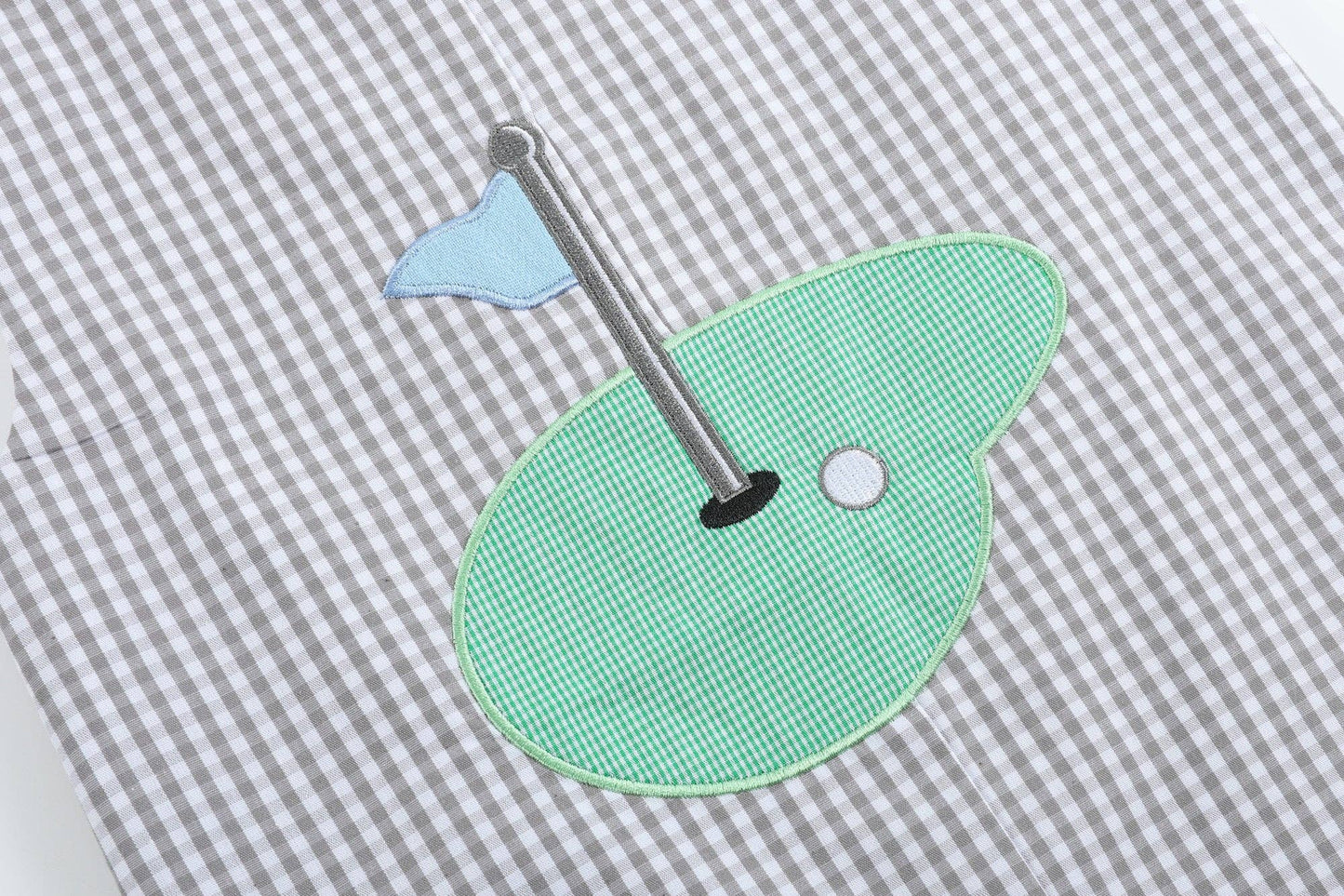 Lil Cactus - Gray Gingham Golf Shortalls