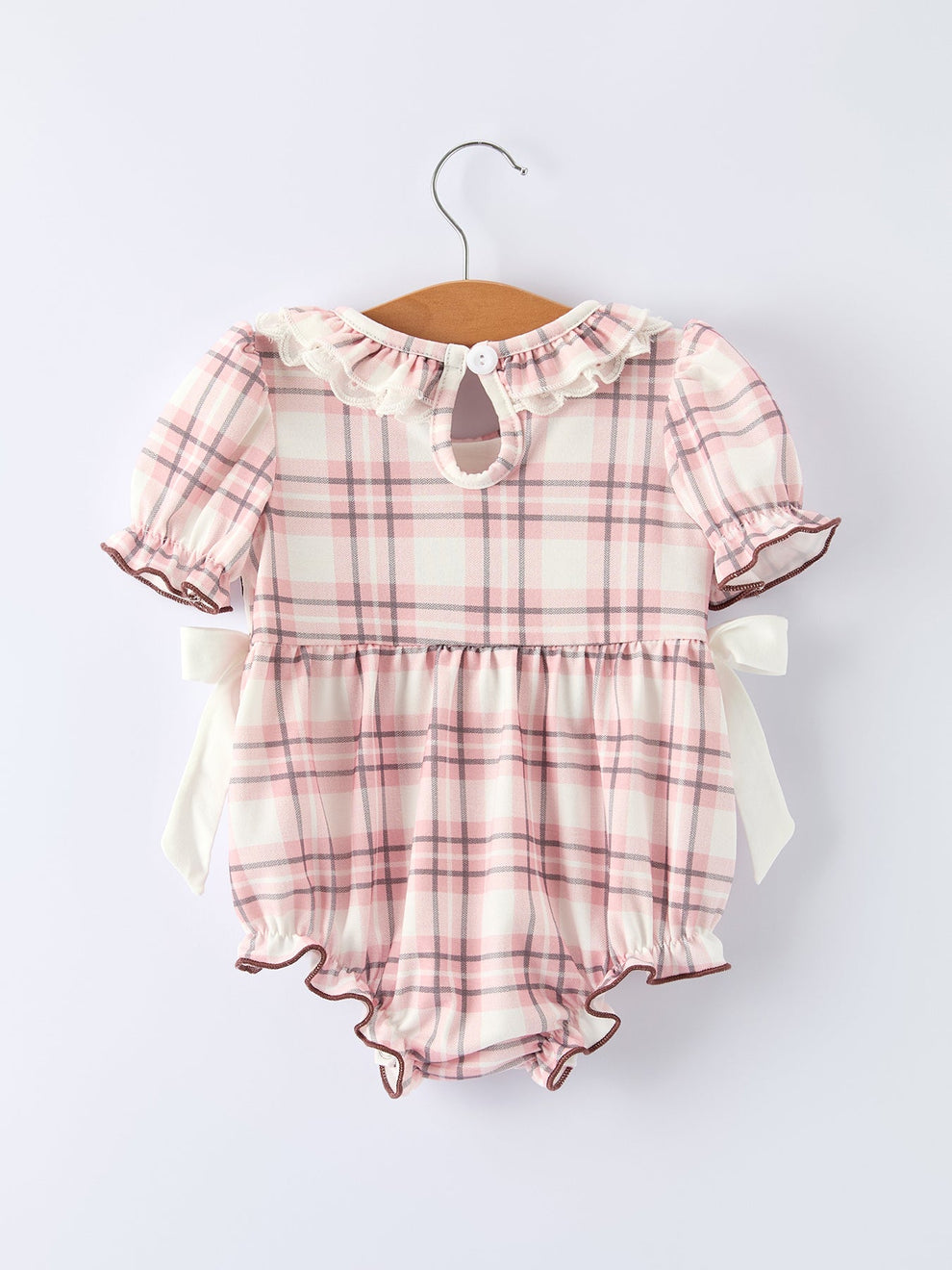 Western Horse Embroidered Smocked Plaid Baby Girl Romper – Lily & Lane ...