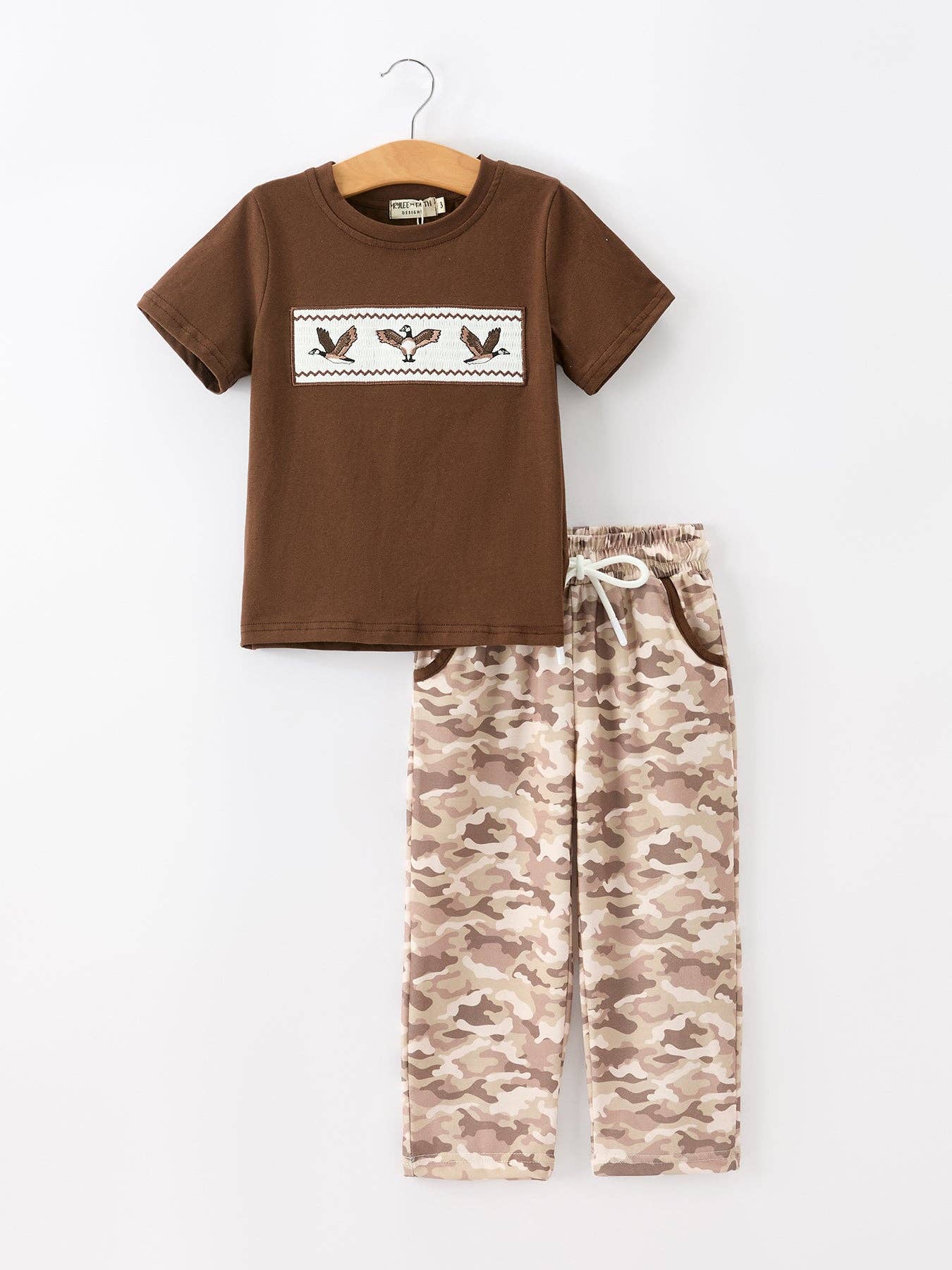 Rylee Faith Designs - Duck Embroidery Camo Boy Pant Set
