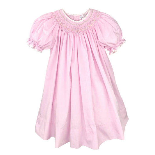 Petit Ami Bishop Smocked Pink Check Dress: 3T