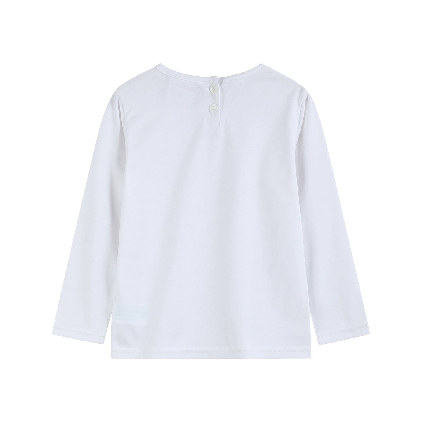 Lil Cactus White Cotton Layering Girls Shirt: 2T