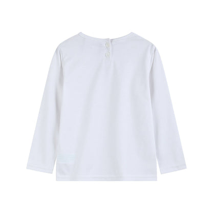 Lil Cactus White Cotton Layering Girls Shirt: 2T