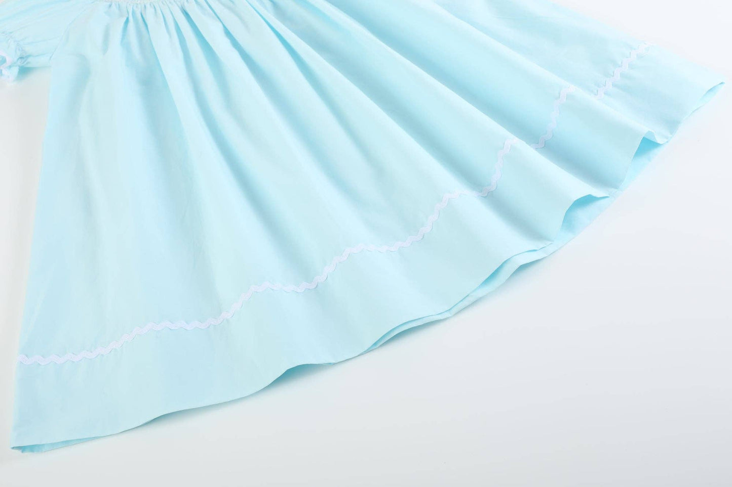 Lil Cactus - Light Blue Daisy Smocked Bishop Dress