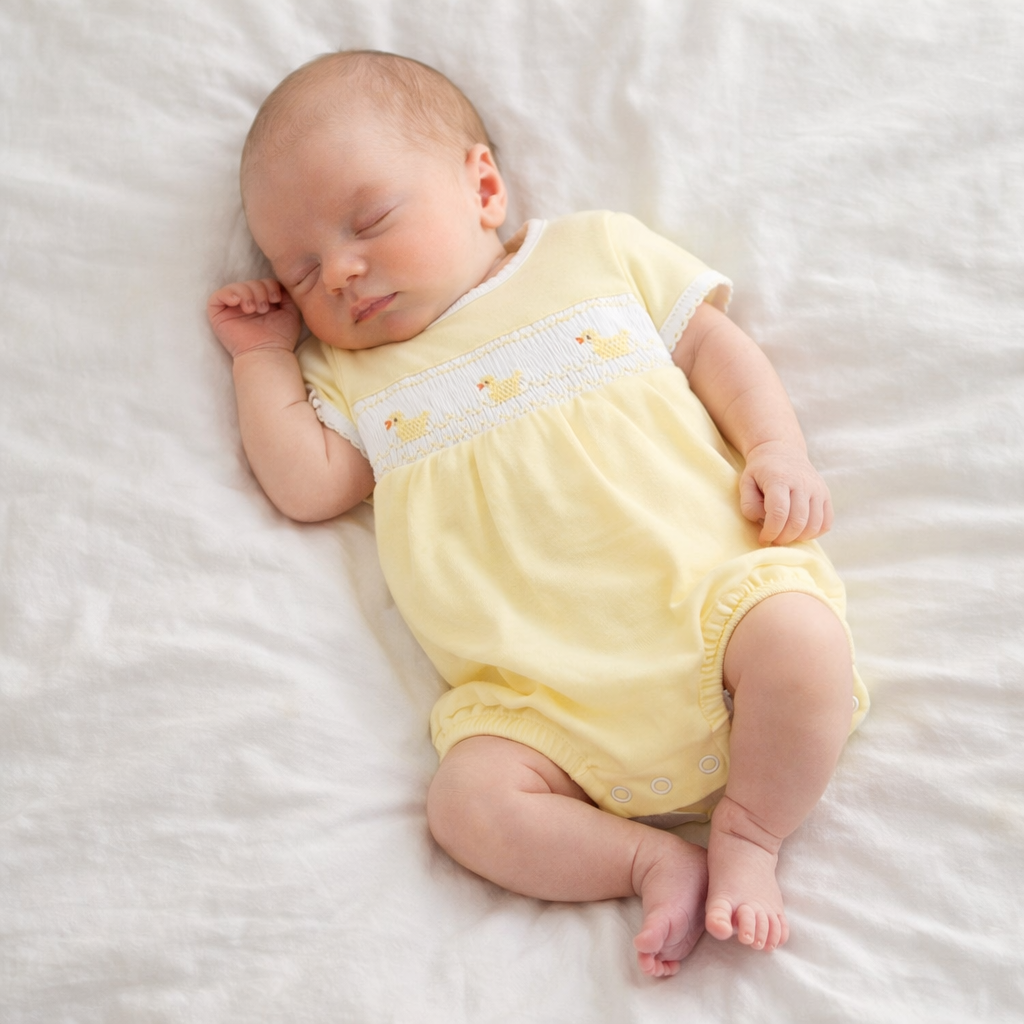 Magnolia Baby - Little Ducklings Classics Smocked Bubble - Yellow