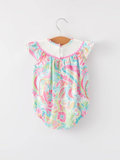 Rylee Faith Designs Easter Cross Smocking Embroidery Baby Girl Romper: 3M