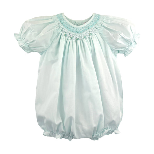 Bishop Smocked Heirloom Bubble: Mint / 9 Month
