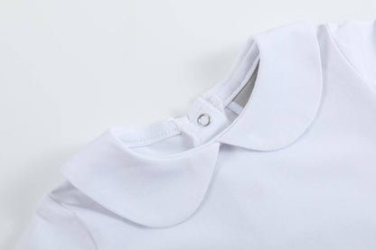 The Perfect Onesie - White Collar Baby Romper Girl or Boy: 18-24M