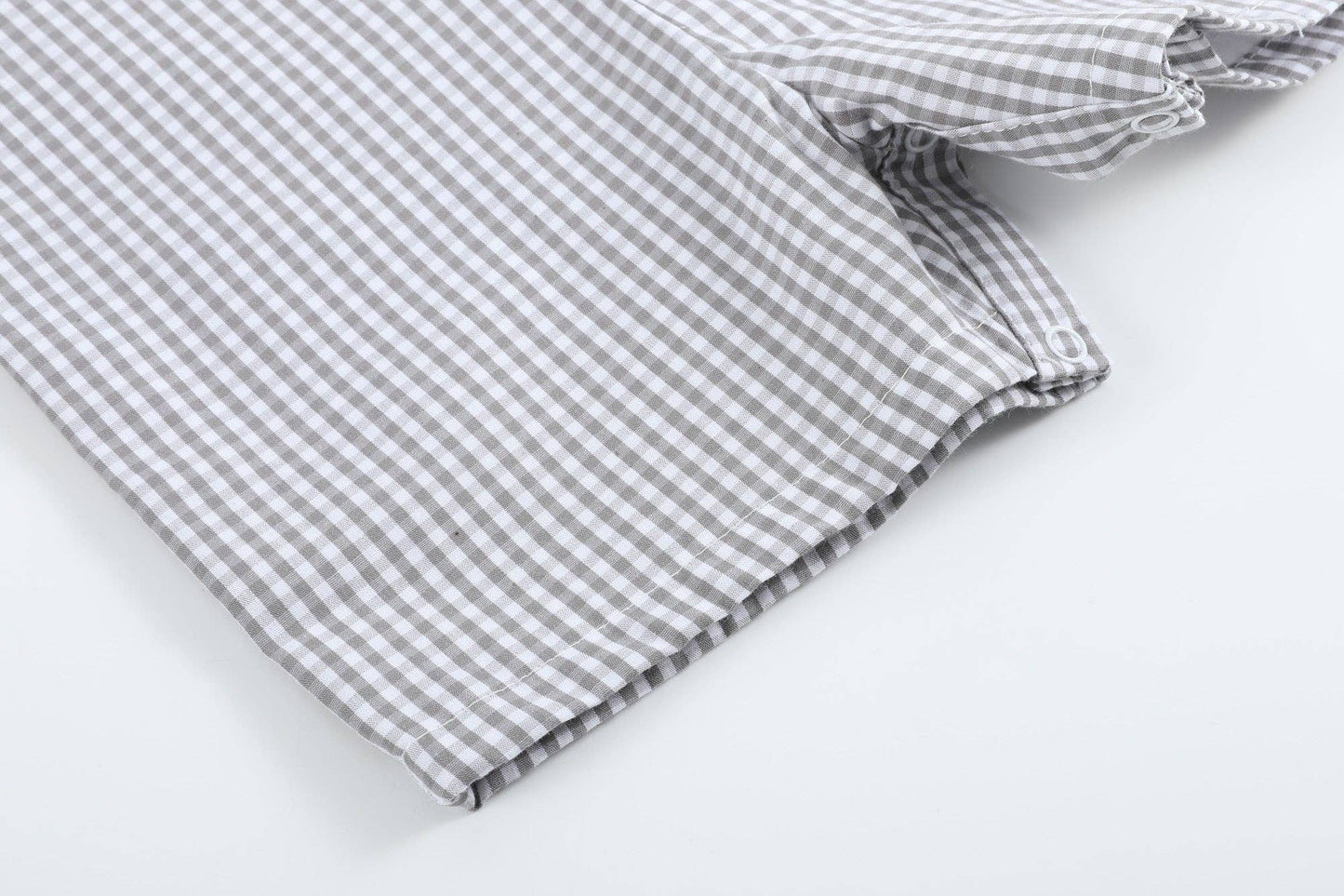 Lil Cactus - Gray Gingham Golf Shortalls