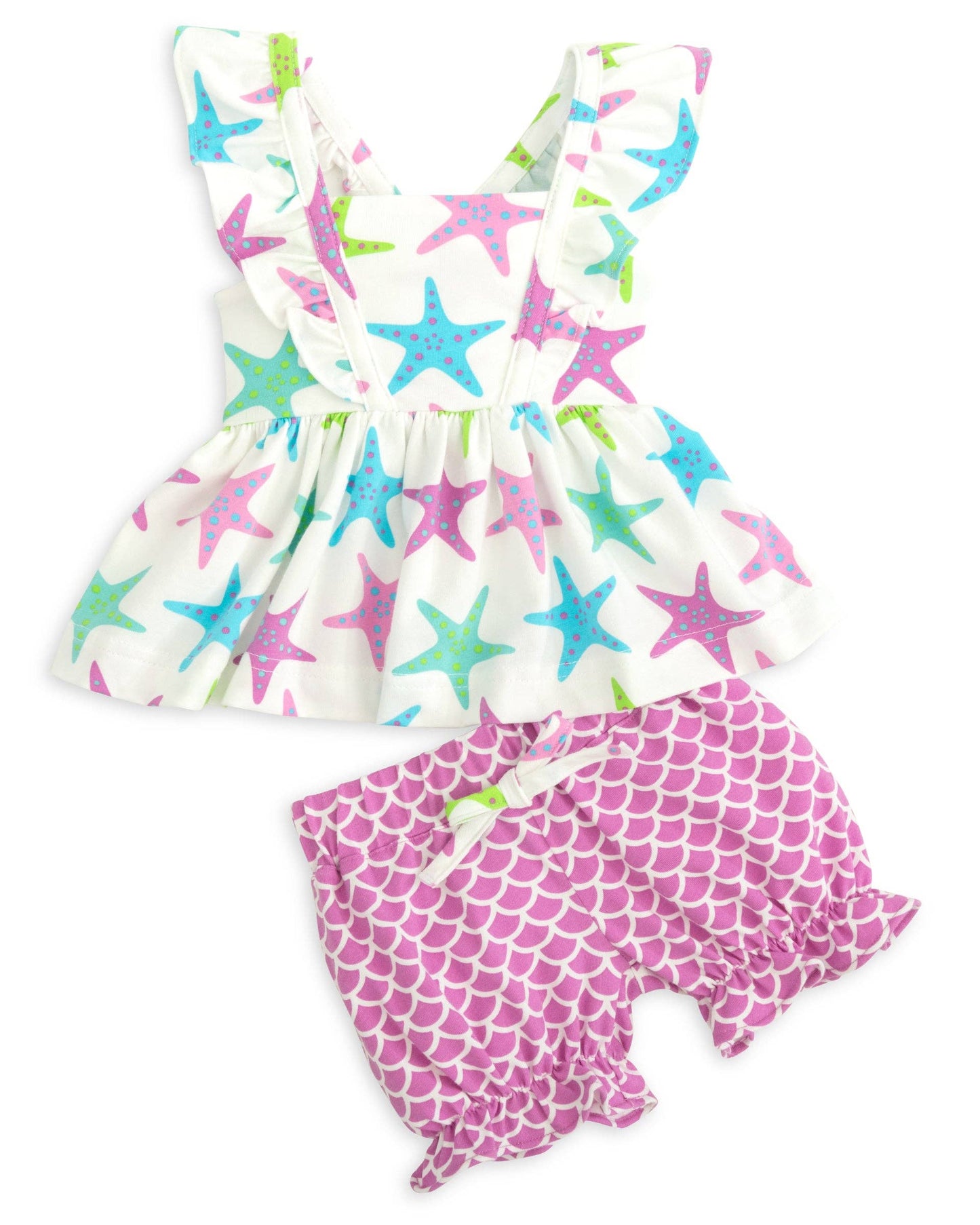 Posh Pickle - This One Knit Starfish Print Top & Bloomer Set