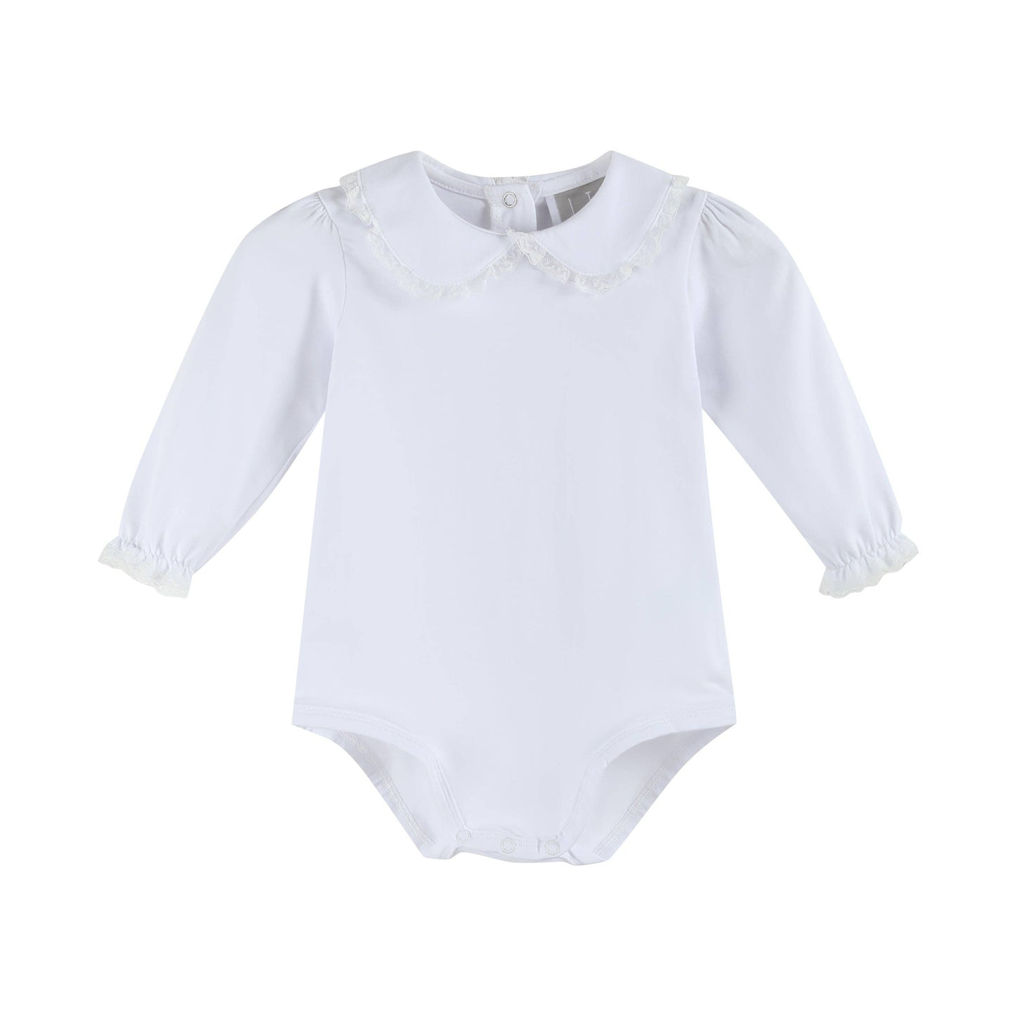 Lil Cactus White Lace Collared Girls Long Sleeve Bodysuit Romper: 2T