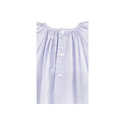 Petit Ami Daygown with Raglan Sleeves and Embroidered Hem: Lavender / 6 Month