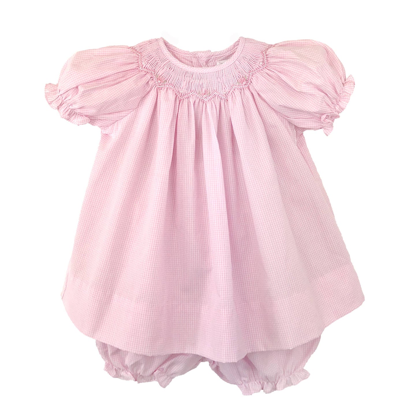 Petit Ami Bishop Zig-Zag Smocked Dress: Newborn