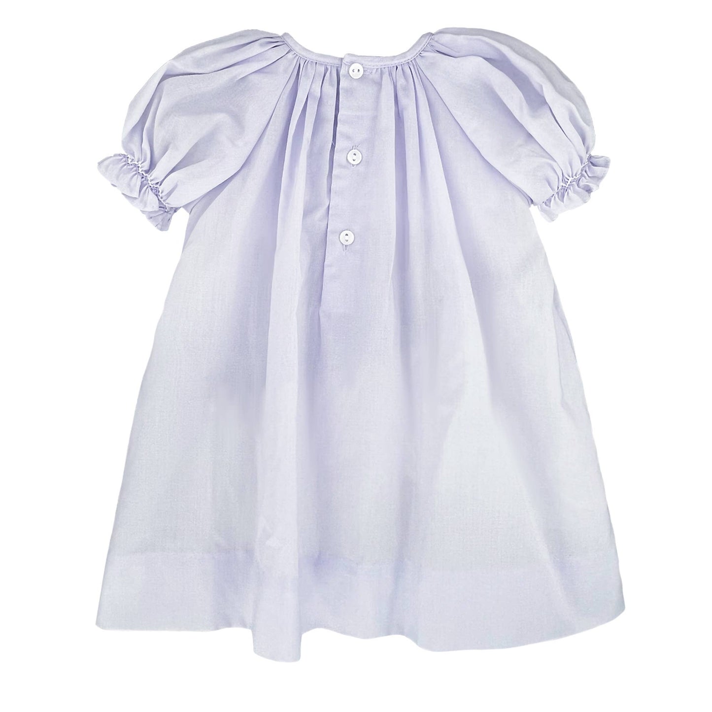 Petit Ami Daygown with Raglan Sleeves and Embroidered Hem: Lavender / 6 Month