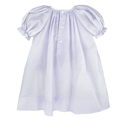 Petit Ami Daygown with Raglan Sleeves and Embroidered Hem: Lavender / 6 Month