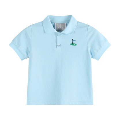 Lil Cactus - Light Blue Golf Hole Polo Shirt