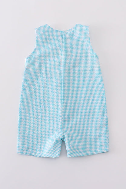 Abby & Evie Mint Bunny Egg Embroidery Gingham JonJon