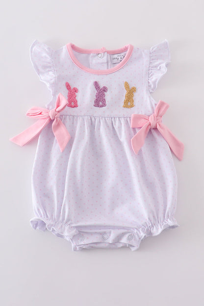 Abby & Evie Pink Bunny Bow Bubble