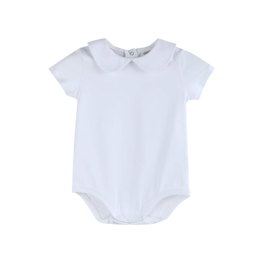 The Perfect Onesie - White Collar Baby Romper Girl or Boy: 3-6M