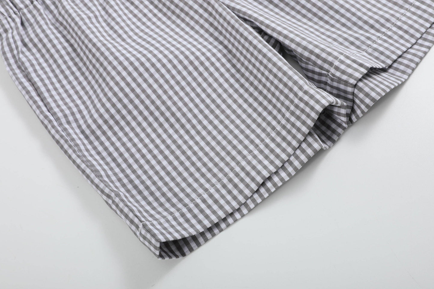 Lil Cactus - Blue Tractor Smocked Shirt and Gray Shorts Set