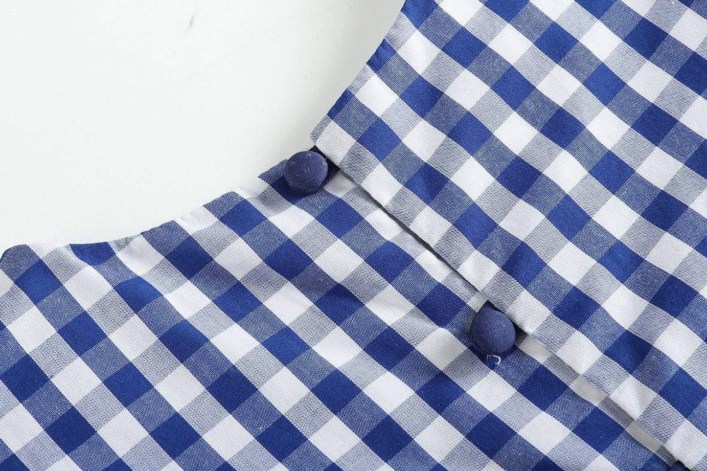 Lil Cactus - Royal Blue Gingham Ruffle Bow Dress