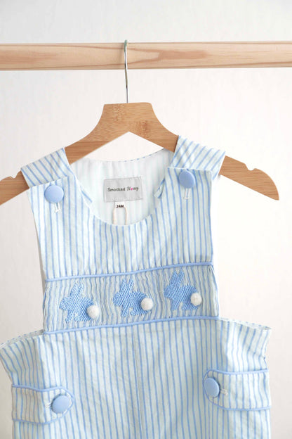 Blue Easter Bunny Hand-Smocked Boy JonJon