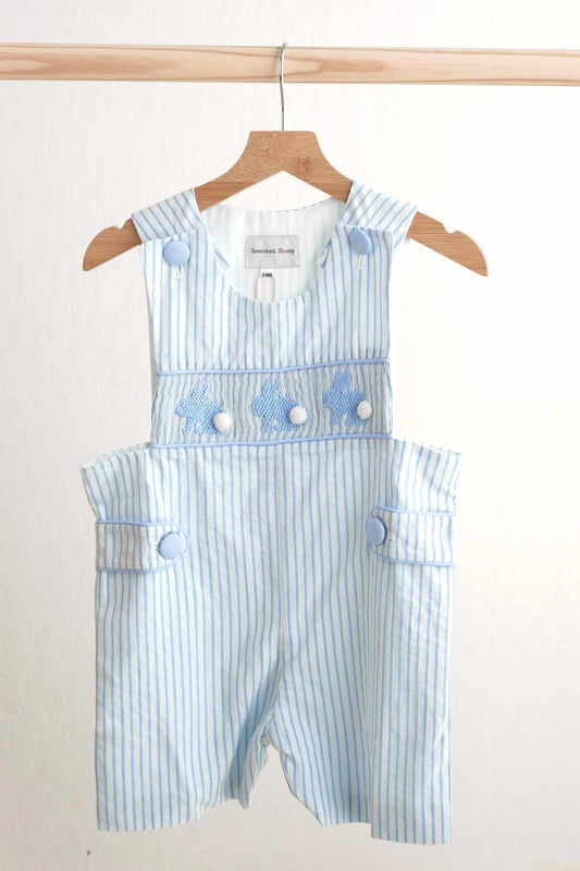 Blue Easter Bunny Hand-Smocked Boy JonJon