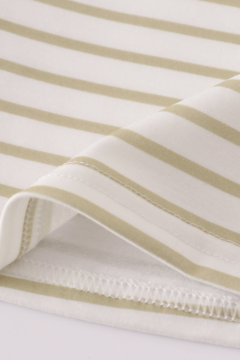 Khaki stripe pants set