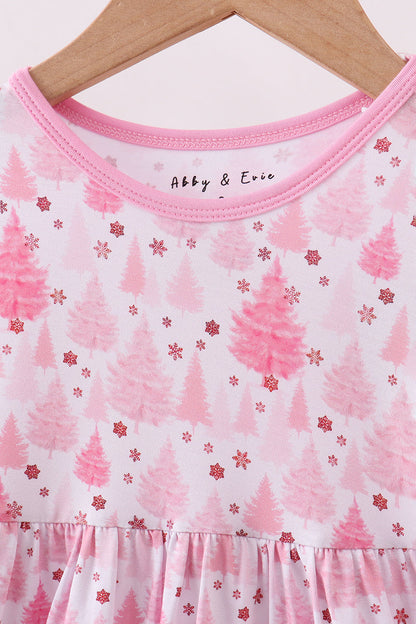 Pink Christmas Tree bamboo dress