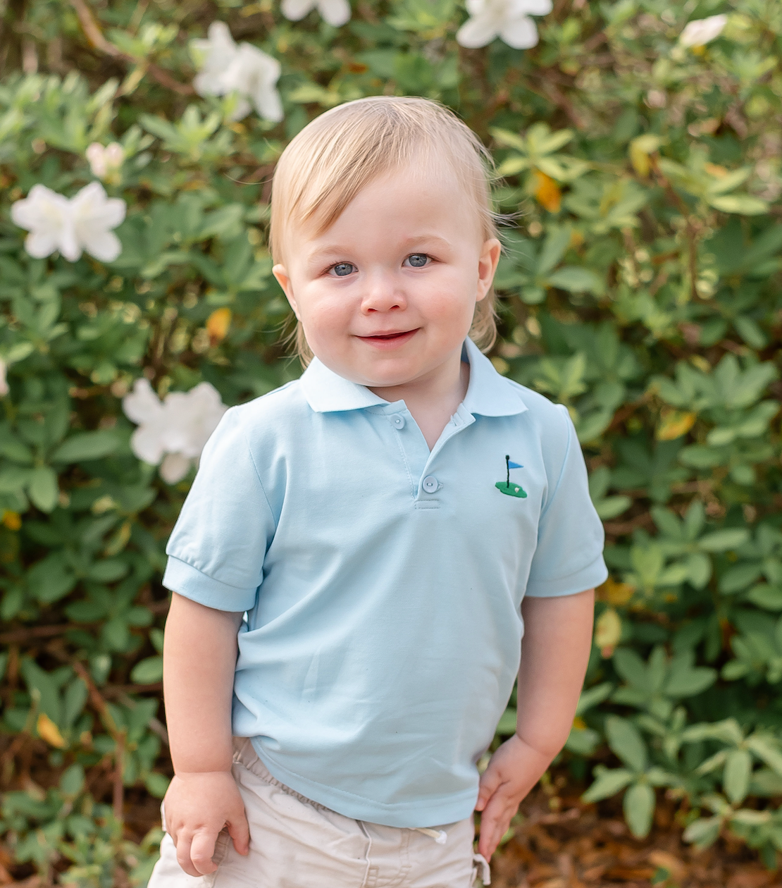 Lil Cactus - Light Blue Golf Hole Polo Shirt