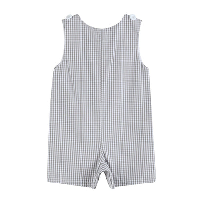 Lil Cactus - Gray Gingham Golf Shortalls