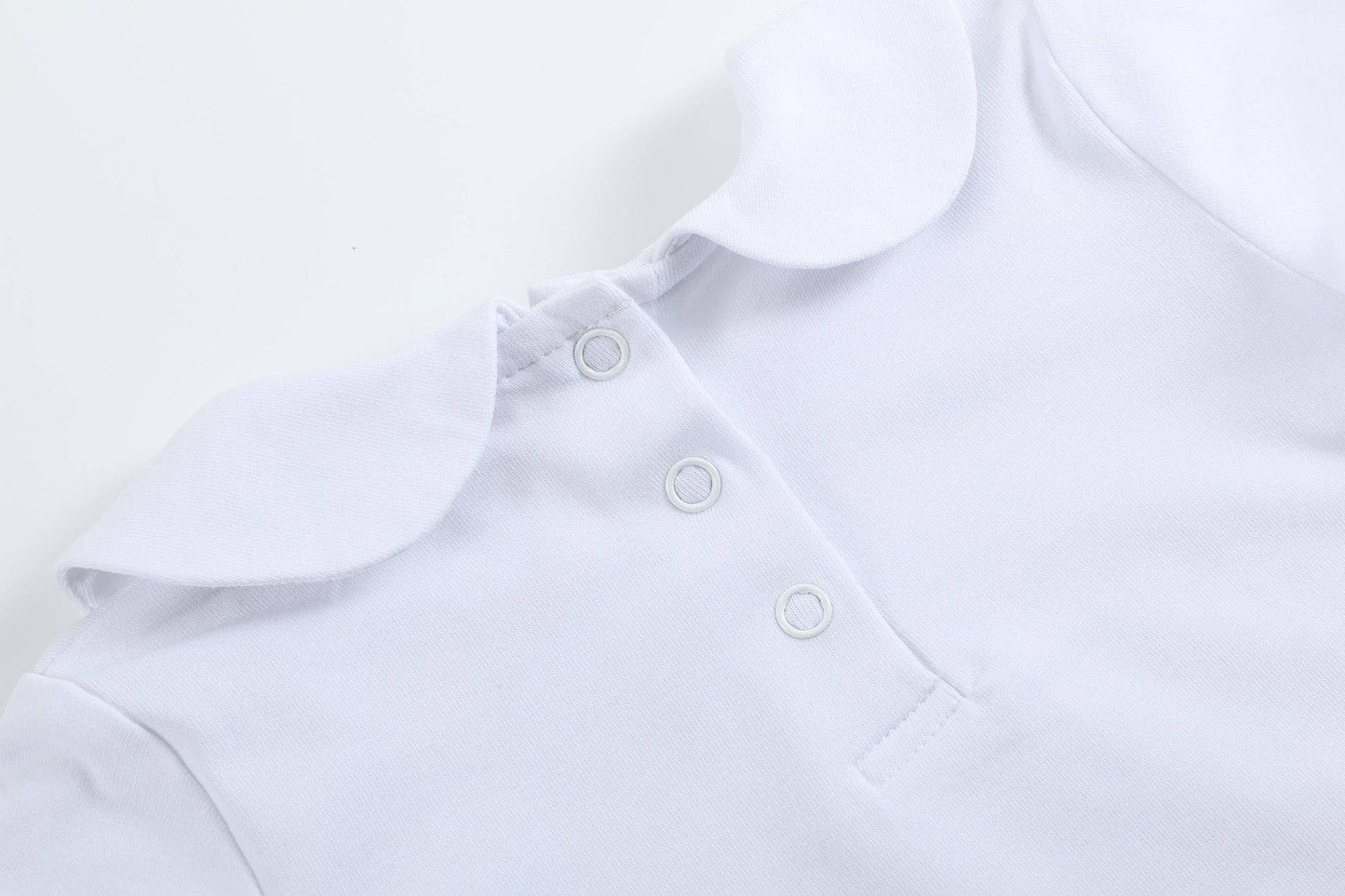 The Perfect Onesie - White Collar Baby Romper Girl or Boy: 18-24M