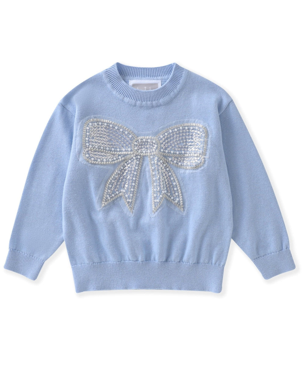 Blue Sparkly Bow Sweater – Lily & Lane Children's Boutique LLC