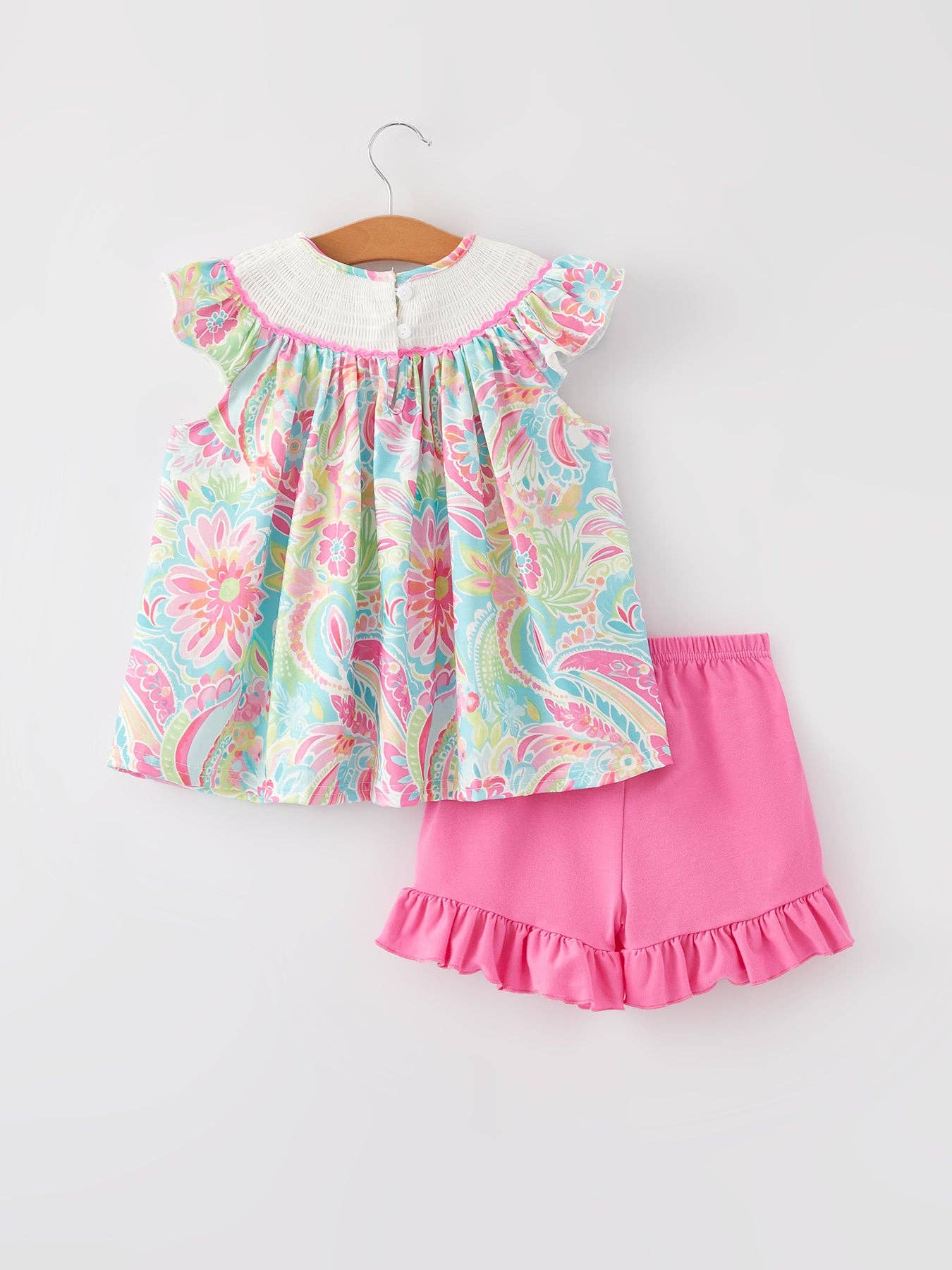 Easter Cross Smocking Embroidery Baby Girl Set: 6