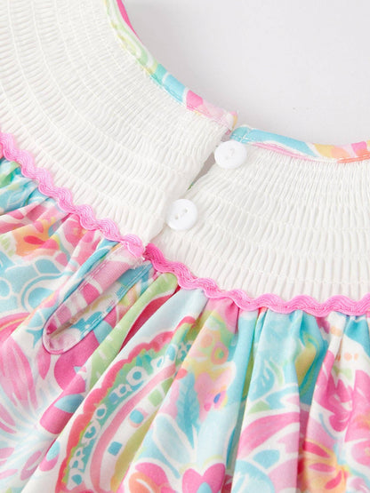 Easter Cross Smocking Embroidery Baby Girl Set: 6