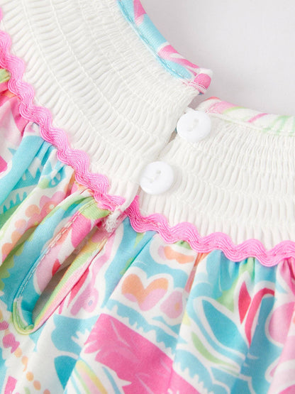 Rylee Faith Designs Easter Cross Smocking Embroidery Baby Girl Romper: 6M