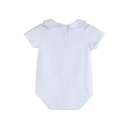 The Perfect Onesie - White Collar Baby Romper Girl or Boy: 18-24M