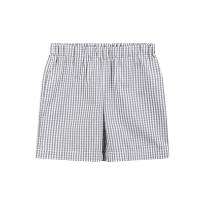 Lil Cactus - Blue Tractor Smocked Shirt and Gray Shorts Set