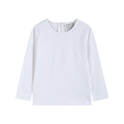 Lil Cactus White Cotton Layering Girls Shirt: 4T