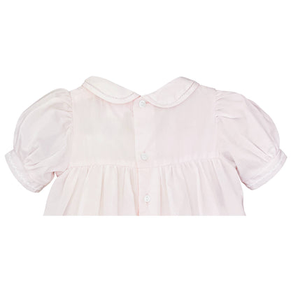 Petit Ami Dress with Pintucks and Featherstitching: 6 Month